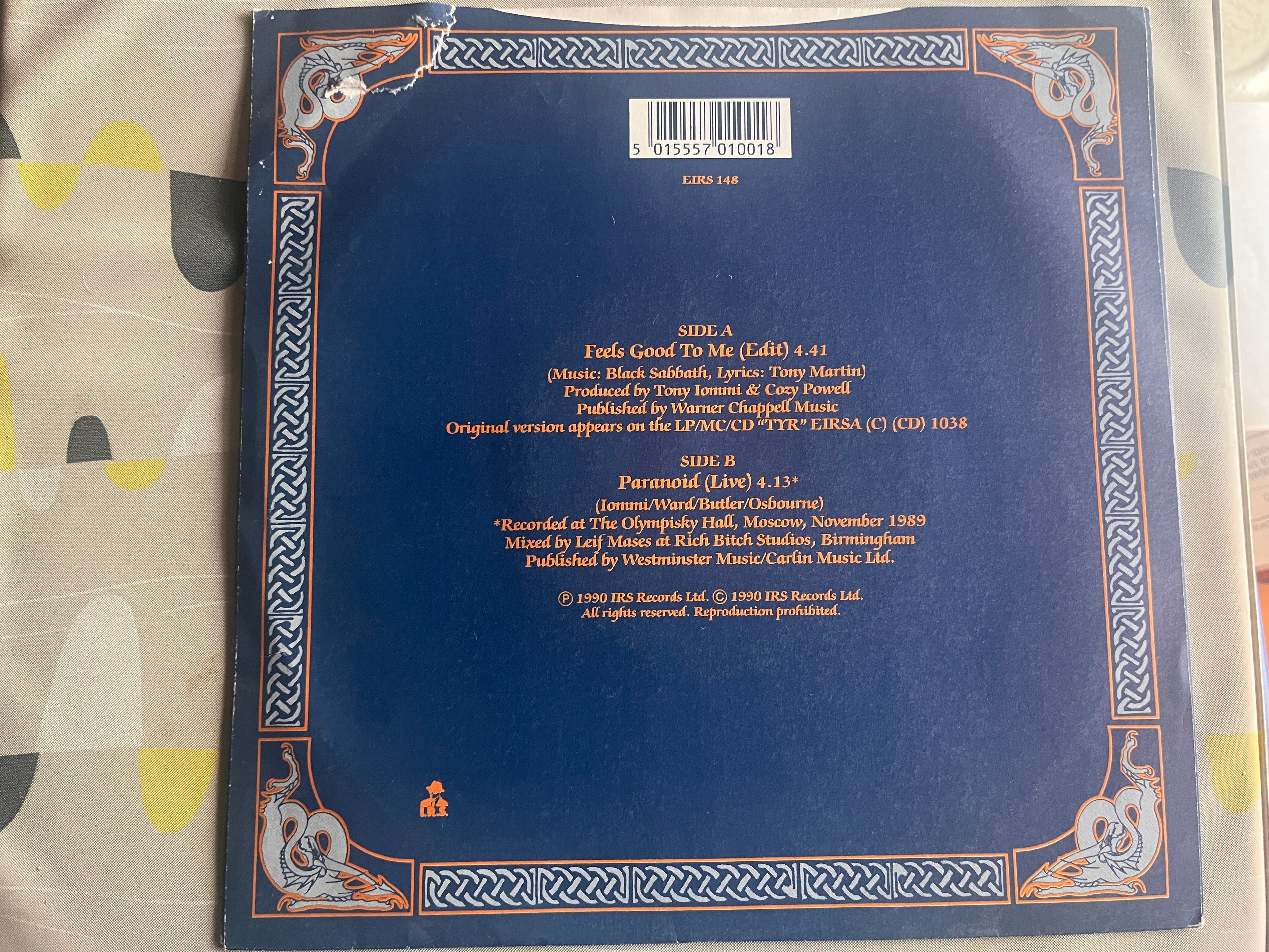 Black Sabbath: Feels Good To Me 7"single /Paranoid-live