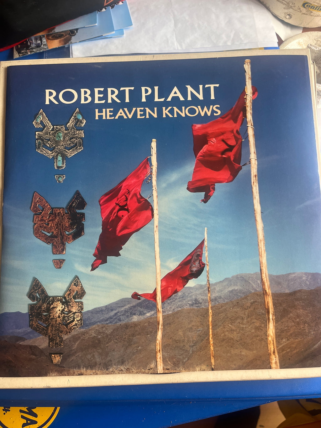 Rober Plant: Heaven Knows Maxi single 12" box with poster and non album tracks