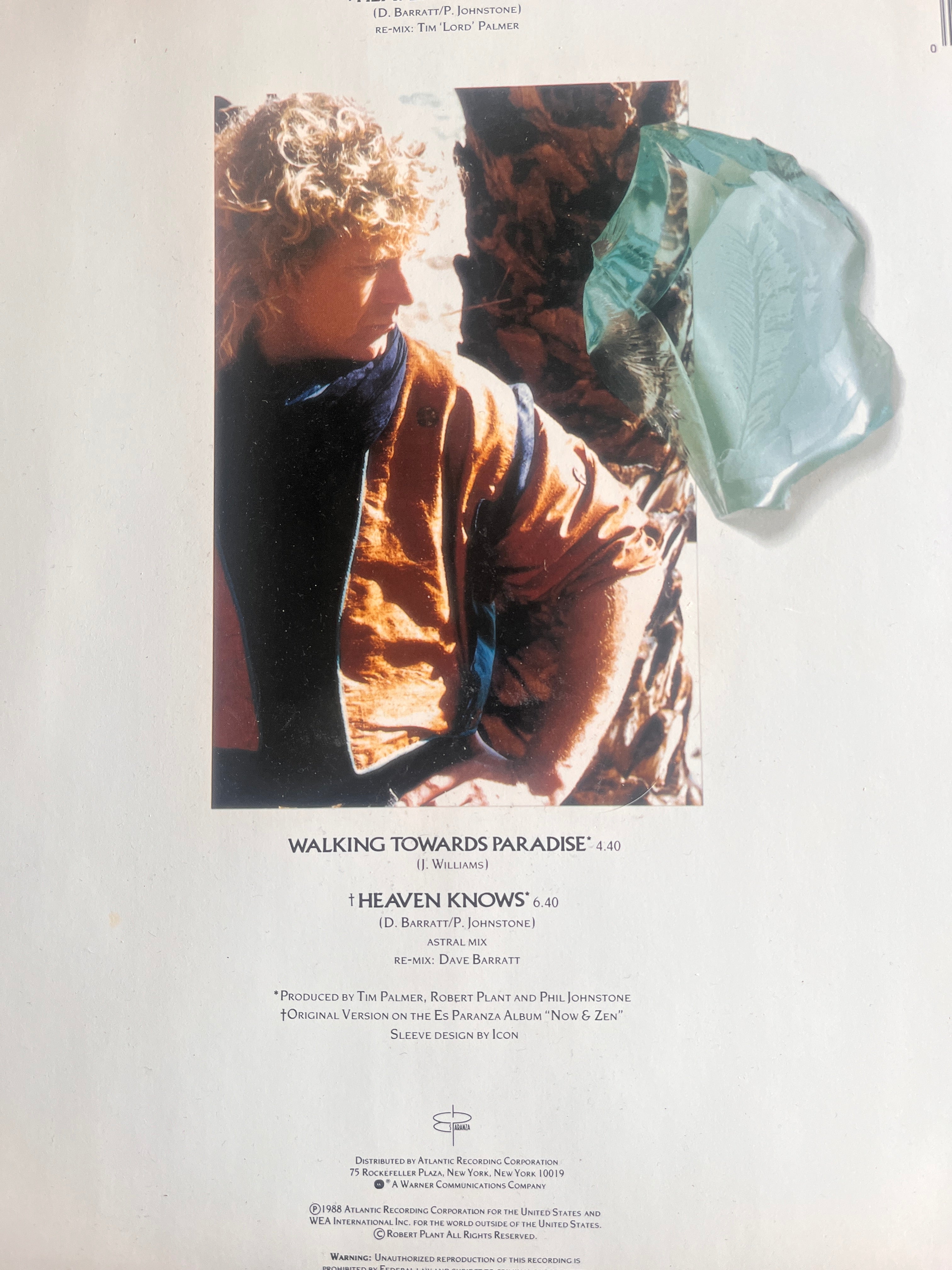 Rober Plant: Heaven Knows Maxi single 12" box with poster and non album tracks