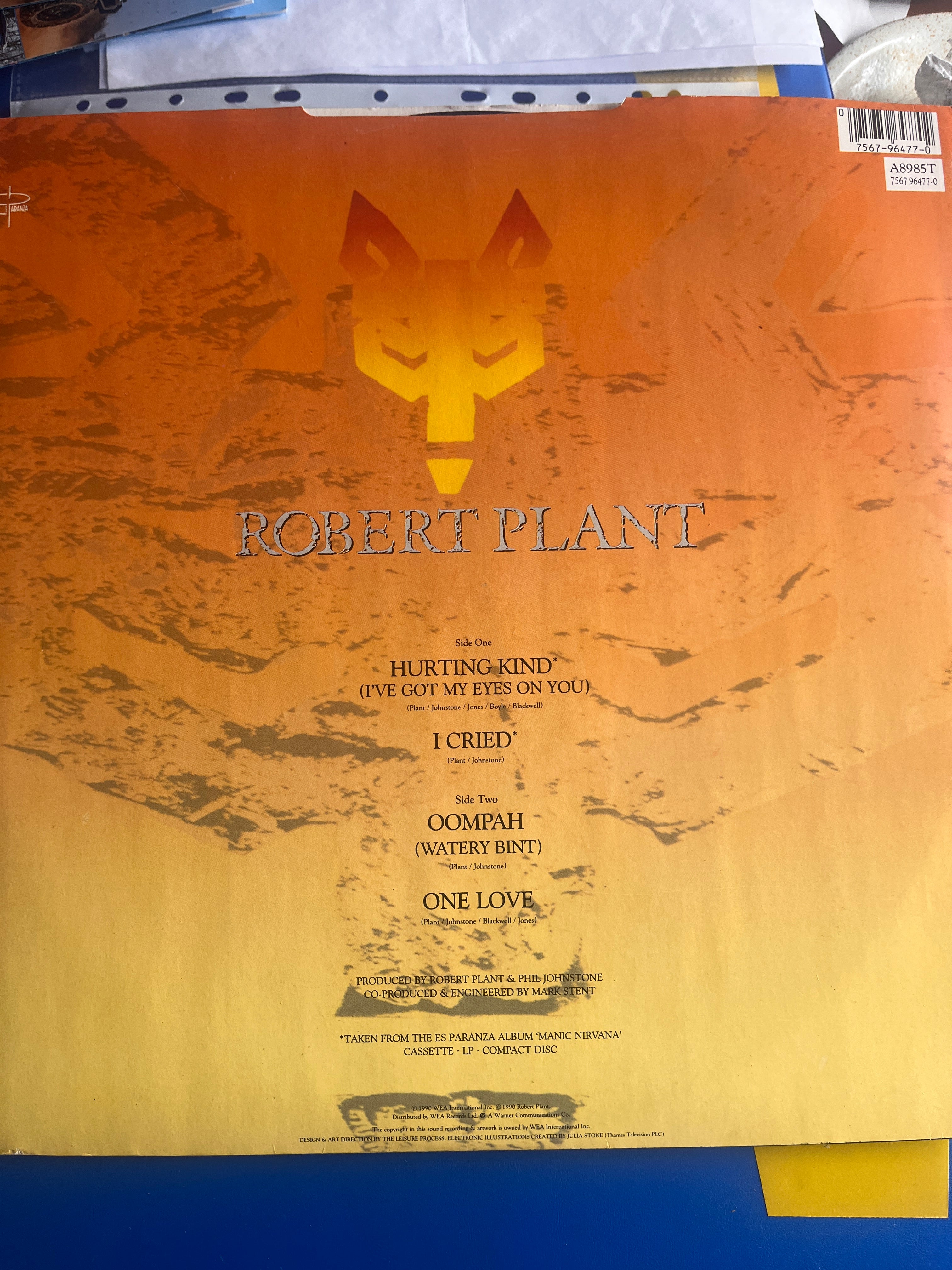 Robert Plant: Hurting Kind 12" single with non album tracks