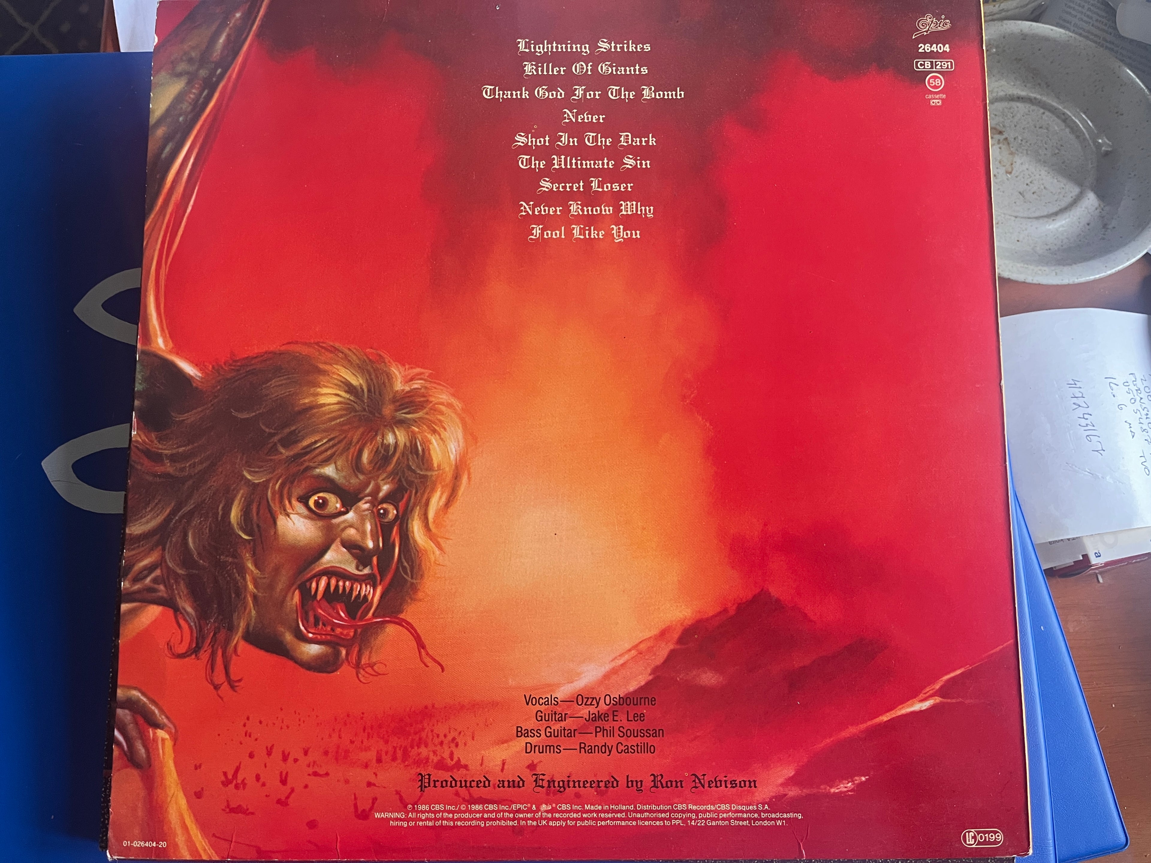 Ozzy Osbourne – The Ultimate Sin (1986) LP