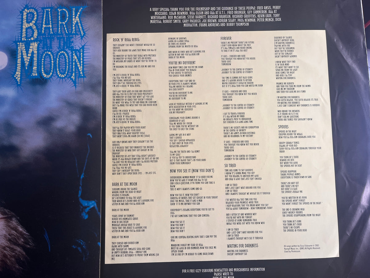 Ozzy Osbourne – Bark at the Moon (1983) LP